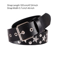 Star Eyelet Belt Gift Choice Double Prong Buckle Belt for Jeans, Women, Men
