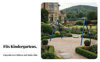Outdoor Swing Frame Sturdy Construction children's Playground Swing Resilient Heavy Duty Playset for Adults, Parents, Kindergarten, Community, School