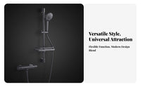 Wall-Mounted Shower Kit with Shelf | Matte, Thermostatic Shower Mixer, for bath