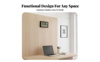Multi-Function Temperature Humidity Clock Wood Grain Finish Calendar Clock with Temperature for Seniors, Families, Visually Impaired, Living Room, Desk, Bedroom, Kitchen