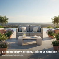 4 Pieces 4-Piece Woven Seating Set Weather-Resistant Outdoor Furnishing Long-Premiuming Frame Easy to Clean for Householders