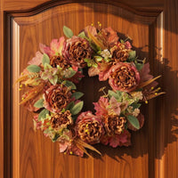 Fall Wreath with Maple Leaves Seasonal Autumn Wreath Elegant for Wall