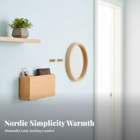 Drill-Effortless Installation Wooden Wall Storage Box Space Saving Bedside Phone Charging Holder Multi-Purpose for Entryway