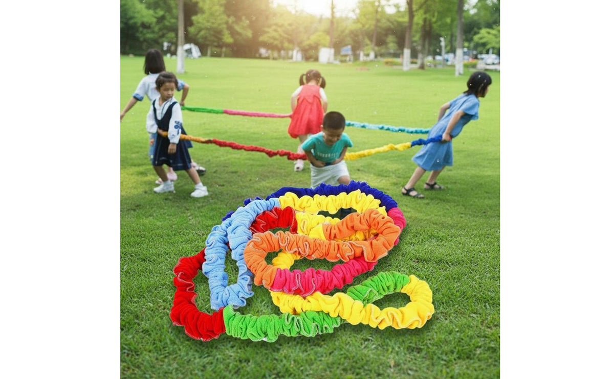 4 Person Stretch Rope Strong Elastic Teamwork Loop Soft Material Multi-Person Stretch Loop for Kids, Families, Team Building, School Events
