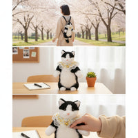 Cat Stuffed Backpack Skin-Friendly Cat Backpack Adorable for School, Cosplay