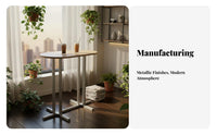 Long Pub Table with High Stools Space-Saving Design Bar Furniture Set