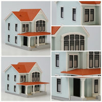 Two-Story House Model Hobby Grade 1:64 Miniature House Assembled Diorama Building for Hobbyists