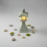 Japanese Stone Lantern Tabletop Lighting for Balcony, Bookshelf