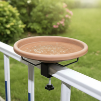 Outdoor Wild Bird Bath Sparrow Bathtub Garden Feeder Water Dispenser Balcony Railing Clip