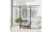 Double-Rod Clothes Drying Rack with Wheels Telescopic Clothes Drying Rack Compact Airer Movable for Apartment