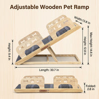 Dog Steps for Bed and Sofa with Adjustable Height, Wooden Pet for Small and Cats, Portable Foldable Design for Car Use