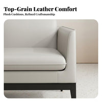 Light Luxury Design Modern Loveseat and Ottoman Luxuriously Cushioned Cushioning Reception Seating Minimalist Aesthetic Commercial Furniture Faux Leather Upholstery for Business Owners, Interior Designers, Apartment Dwellers, Beauty Salon, Waiting Room