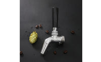 Threaded Stainless Steel Tap Beer Faucet Black Beer Faucet with Lever Handle Polished Chrome Hardware Sanitary for Homebrewers, Kegerator, Keezer, Home Bar