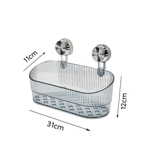 Suction Wall Shelf Space Saving Suction Cup Shower Organizer Easy to Clean