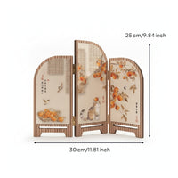 Desktop Folding Screen Hinged Decorative Partition Rounded Top Edges