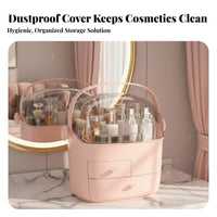 Vanity organizer with Drawers particle-resistantproof Cosmetic Display Case Clear View Lid