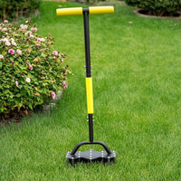 Lawn Aerator with T-Handle Ergonomic Manual Soil Aerator Handheld for Gardeners, Homeowners, Yard Work