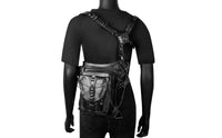 Steampunk Waist Pack Adjustable Steampunk Bag Hands Bag with Harness for Wanderers, Bikers, Streetwear, Festivals, Motorcycle Riding
