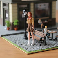 Backpack Girl Figurine Realistic Design Miniature Girl Model Miniature Scene Accessory Highly Detailed for Collectors
