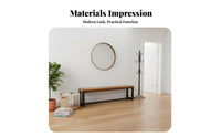 Backless Wood Top Bench Utilitarian & Look Farmhouse Dining Bench Sturdy Construction Long Stool for Home Dwellers, Families, Kitchen, Entryway