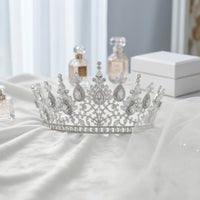 Sparkling Bridal Crown Jeweled Wedding Crown Symmetrical Bridal Tiara High-Profile for Weddings