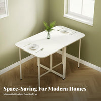 Space-Saving Table with Integrated Chairs Foldable Design Dining Set Installationuncluttered Slim Form for Students, Hosts