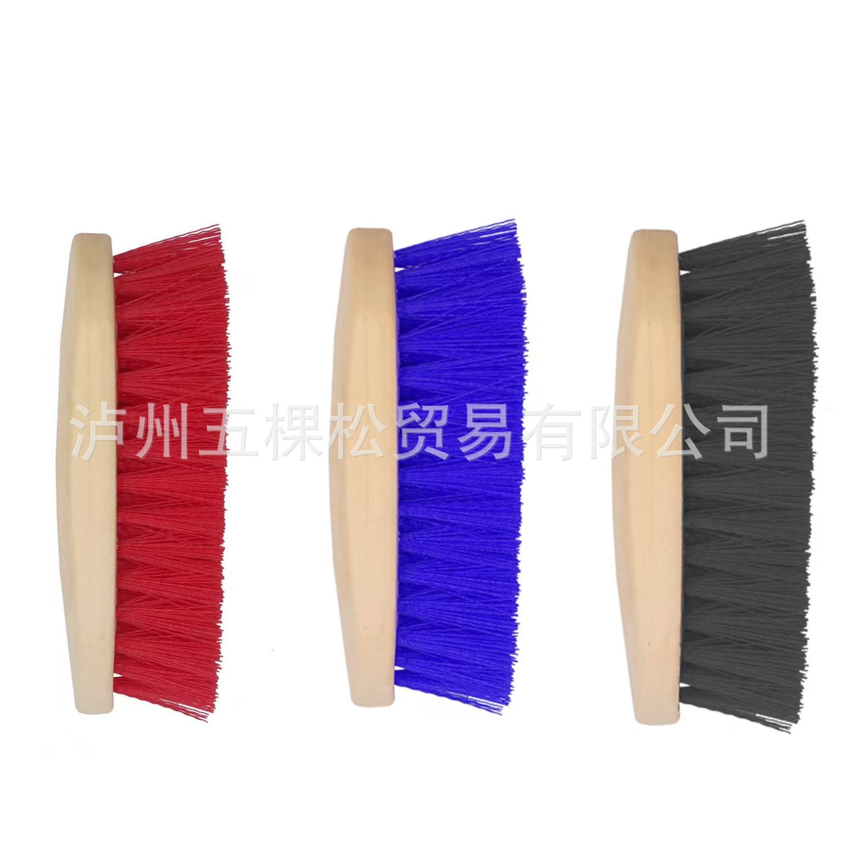 Black Horse Brush with Wood-Like Soft Bristles, Double-Ended Pointed, Model XH008