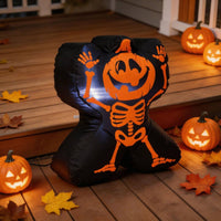 Large Inflatable Skeleton with LED Lights Freestanding Halloween Inflatable Skeleton Scary Easy to Store for Yard, Porch
