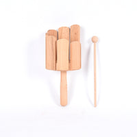 Sound Tube with Mallet Slotted Sound Tube Wooden Percussion Instrument Handheld Wood Block Beechwood for Children, Music Lessons