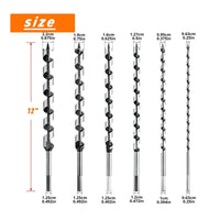 6 Pieces Long Auger Set Spiral Flute Ship Auger Wide Range of Use