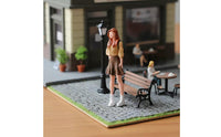 Backpack Girl Figurine Realistic Design Miniature Girl Model Miniature Scene Accessory Highly Detailed for Collectors