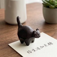 创意简约复古铸铁镇尺镇纸小猫咪摆件家居书房办公室儿童桌面装饰
