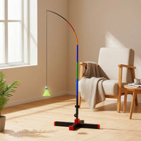 Adjustable Solo Badminton Training Device Versatile Badminton Practice Device with Elastic Pole Portable Outdoor for Beginners