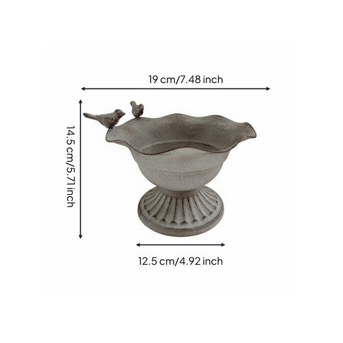 Rustic Metal Urn Multi-Purpose Farmhouse Centerpiece Bowl Decorative Bird Accent