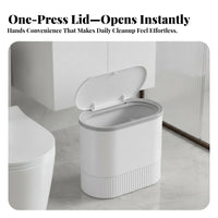 Space-Saving Trash Can with Lid | Compact Upright Form, Small toilet Trash Can with Lid, for Toilet