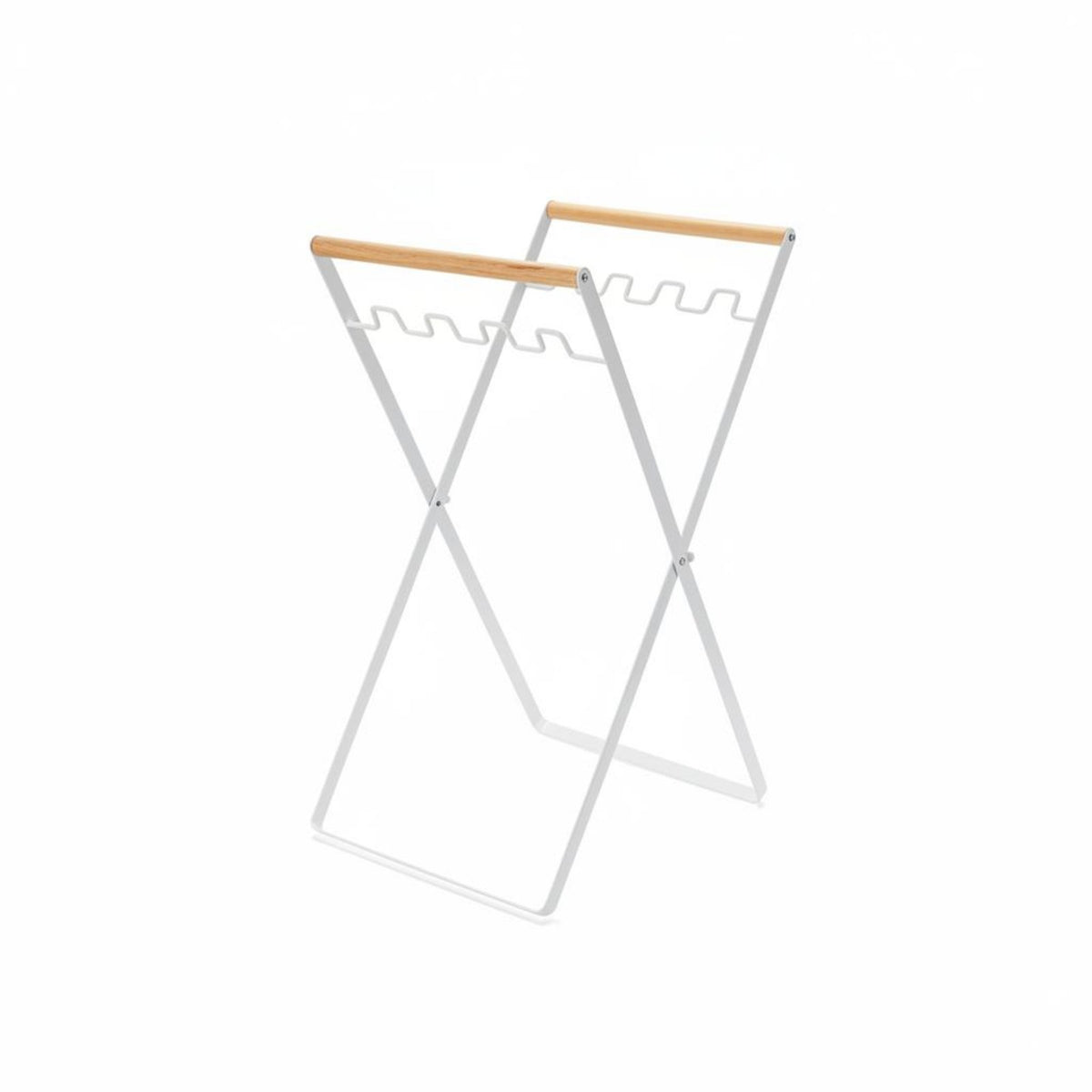 Foldable Garbage Rack Wooden Handle Portable Trash Bag Stand Freestanding Folding Garbage Bag Stand fit Picnickers, Outdoor, RV Trips, Backyard