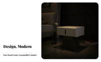 Nightstand with Storage Modern Minimalist Bedside Table Luxury Aesthetic