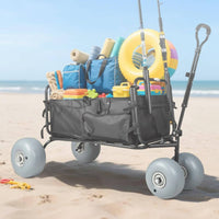 22 Mm Axle Head PU Beach Wheel Textured Beach Cart Wheel Light Gray Outdoor Transport Part Rounded