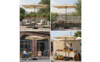 Rectangular Umbrella with Base Weighted Rectangular Patio Umbrella Tilted Parasol for Balcony, Garden