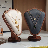 胡桃木纹项链展示架模特项链架首饰品橱窗展示道具首饰展示架陈列