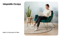 Upholstered Open-Frame Armchair Nordic design Single-Seater with Metal Frame Minimalist Design Plush pads for Office, Bedroom