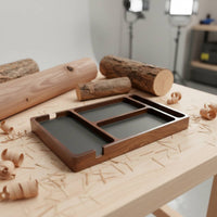 Wooden Valet Tray Phone Slot Desktop Storage Tray Smooth Surface for Office