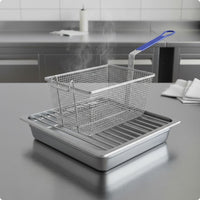 Wire Mesh Fryer Basket Thickened Kitchen Utensil Food Service Equipment for Restaurant Cooks