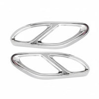 2 Pieces Sporty Look Four-Outlet Outlet Exhaust Tip Cover Stylish Design Rear Bumper Exhaust Pipe Trim Easy Installation Rear Bumper Outlet Frame Long-Lasting for Mercedes Owners, Car Enthusiasts