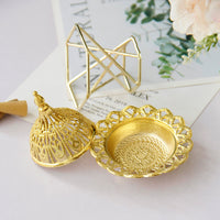 Middle Eastern Arabic Gold Metal Incense Burner Mini Handheld Home Decor