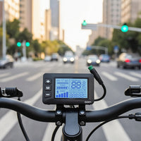 Backlit Electric Bicycle Display with Waterproof Connector Rectangular LCD Display with Waterproof Connector Wired Odometer Wide Compatibility for Cyclists, Outdoor Riding