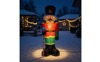 Freestanding Christmas Inflatable Nutcracker Inflate Inflatable Nutcracker Soldier Portable Holiday Decoration Easy for Yard, Porch
