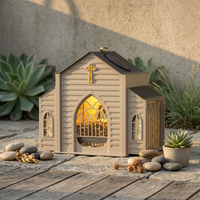 Church-Shaped Bird Feeder Peaked Roof Outdoor Decor Weatherproof
