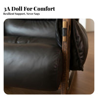Single-Seater Armchair Light Luxury Aesthetic Upholstered Armchair with Wood Legs Comfortable supportrest Thickly Padded padding