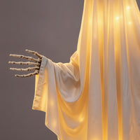 Hanging Ghost with Skeleton Hands Haunted for Porch